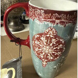 NWT Cypress Home Ceramic Coffee Mug 17 oz New Holiday Wendy Bentley Design